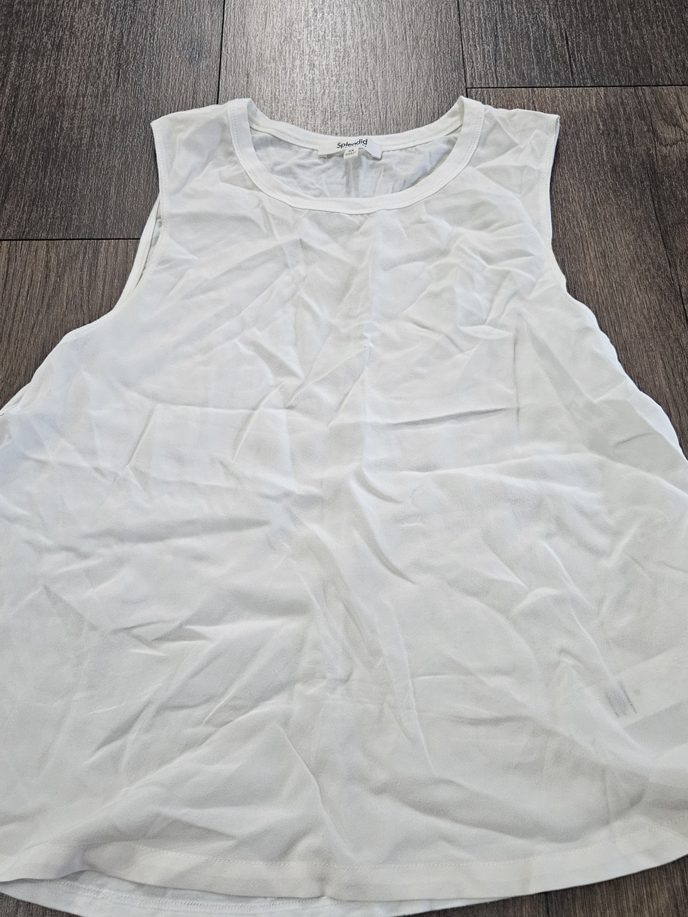 100% Silk Splendid Collection Sleeveless Top with Red Stitching Size XS